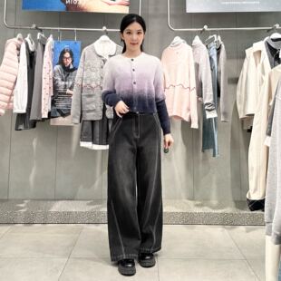 乐町女士宽松休闲牛仔裤C2HAF4464