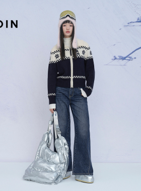 【商场同款】乐町磨毛做旧直筒牛仔裤阔腿显瘦长裤C2HAF4527