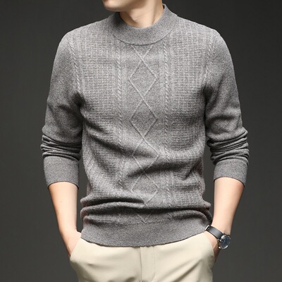 NT【400G】秋冬厚款毛衫半高领提花基础保暖毛衣9N0TL5G905