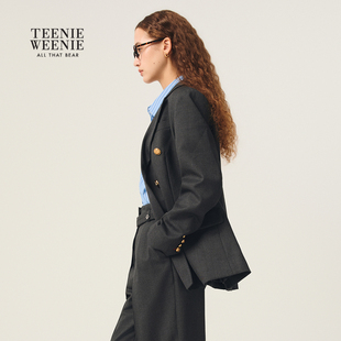 TeenieWeenie小熊女装西装2025秋季款轻商务气质双排扣修身外套