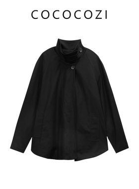 COCOCOZI短款风衣外套女秋冬立领243CO036F