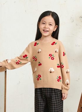 ERDOSKIDS圆领提花儿童套衫K556A0081
