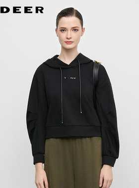 sdeer圣迪奥女抽绳连帽 宽松卫衣S25383315