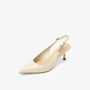 73hours女鞋街角之间2026春季尖头纯色细跟时装凉鞋