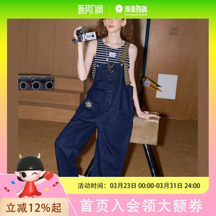 2025夏季 新款 女式 COOLHUT美式 个性 牛仔背带裤 连体裤 潮显瘦 复古工装