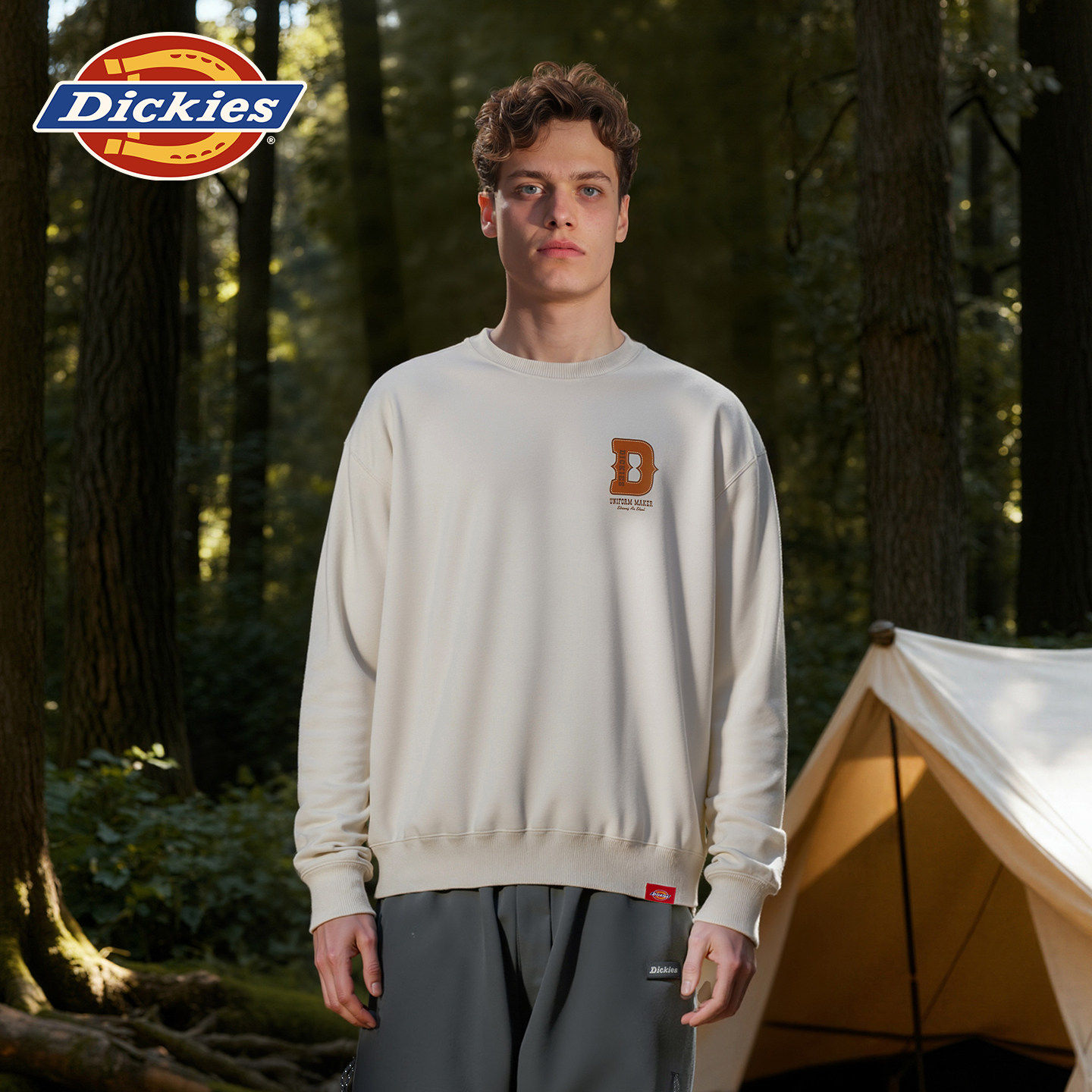 Dickies秋冬复古图案印花卫衣毛圈内里宽松男女同款DK0A8D8T-XIN