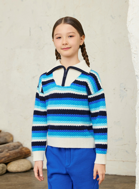 ERDOSKIDS翻领提花儿童套衫K556A0061