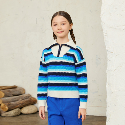 ERDOSKIDS翻领提花儿童套衫K556A0061