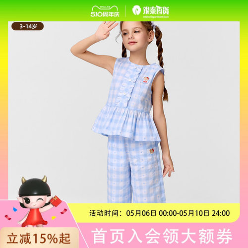PawinPaw卡通小熊童装25年春夏女童纯棉套装