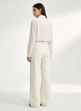 Teenie Weenie宽松高腰直筒阔腿牛仔裤女 春秋休闲显瘦TTTJ26M301Z