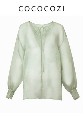 COCOCOZI春夏桑蚕丝衬衫女242CO014CS