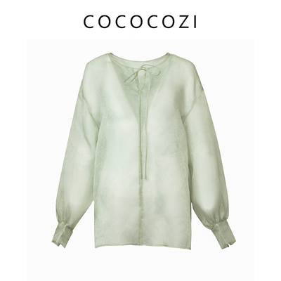 COCOCOZI春夏桑蚕丝衬衫女242CO014CS