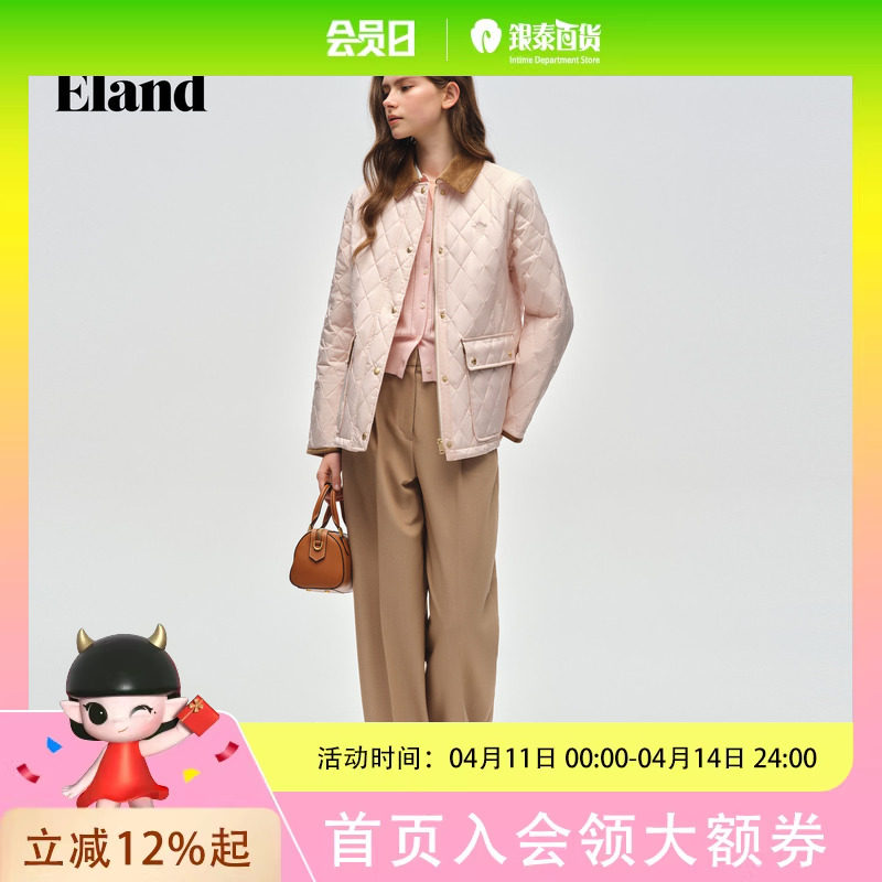 Eland衣恋 翻领通勤小香风外套 棉服