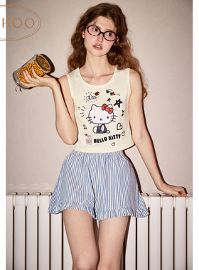 Gukoo/果壳吊带背心女夏季HelloKitty内衣薄款棉氨少女打底背心内搭825221100H0
