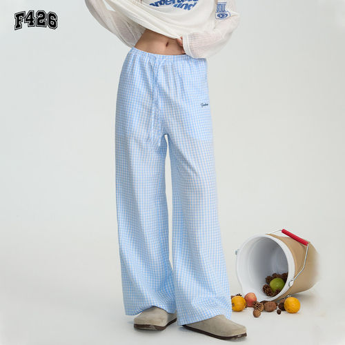 F426国潮牌情侣嘻哈秋季宽松格纹慵懒长裤BDCK24SS-6245