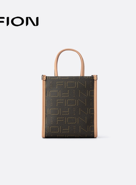 Fion/菲安妮老花托特包 女士通勤单肩手机包手提斜挎包包