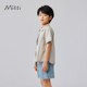 商场同款 短袖 男童24夏新款 色织格纹小翻领童装 纯棉衬衫 Mitti