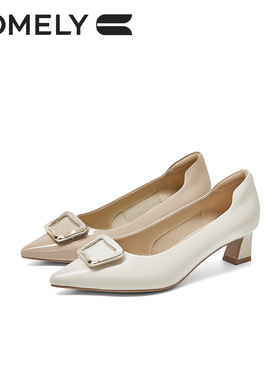 康莉粗跟方扣时装单鞋KYQ55522D