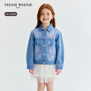 TeenieWeenie Kids小熊童装26年新女童时尚休闲翻领棉牛仔外套TKJE262351A