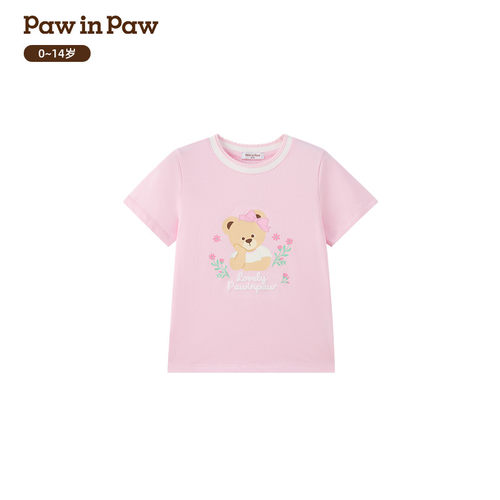 PawinPaw卡通小熊童装女童女宝宝T恤PCRAG6451E