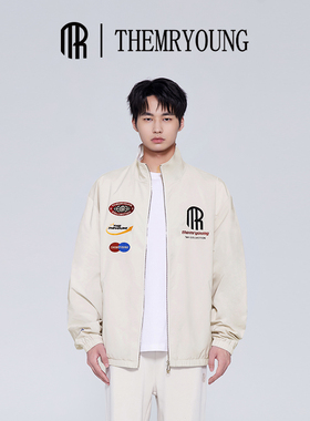 THEMRYOUNG密特扬多标刺绣立领防风外套潮牌休闲男装2024新款24MY3MTO042