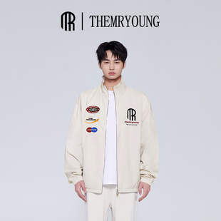 THEMRYOUNG密特扬多标刺绣立领防风外套潮牌休闲男装2024新款24MY3MTO042