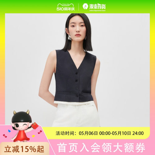 Vero Moda马甲女2026夏季新款后片调节V领无袖西装上衣326234004