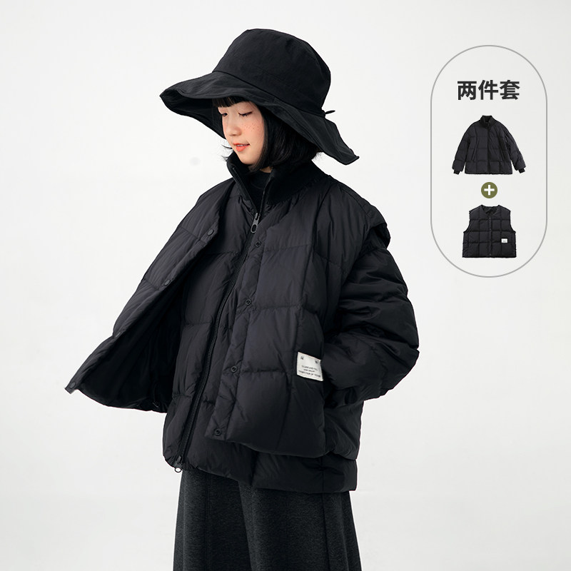 NNGZ一衣多穿女童羽绒服两件套冬季洋气羽绒马甲儿童白鸭绒外套