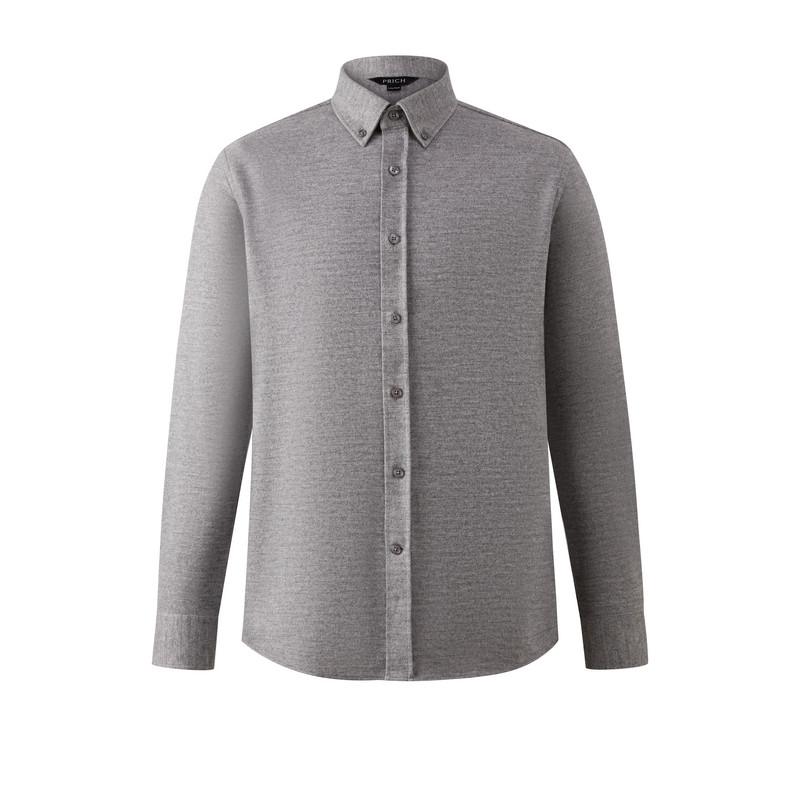 【美丽诺羊毛】PRICH时尚混色肌理衬衫2025秋新款通勤垂坠衬衣男
