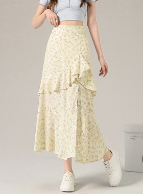 不规则碎花半身裙21042HJT0773