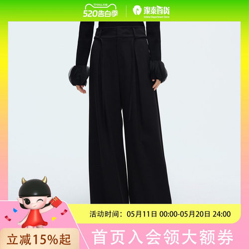 Dekashell/迪卡轩2026春季高腰阔腿裤女直筒长裤通勤西装裤C256307
