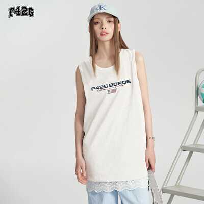 F426国潮牌情侣街头嘻哈宽松夏季迷你旗帜字母排版背心T恤BDBX24SS-5743