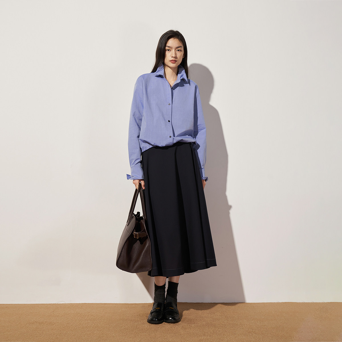 1SY3011080OCHIRLY欧时力 衬衫女上衣长袖衬衫通勤气质