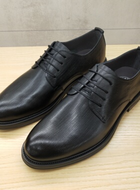 Camel/骆驼系带黑色软皮舒适正装皮鞋Q14S213180