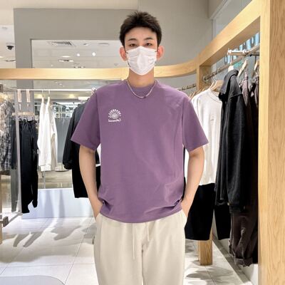 GRSAGA男士紫色圆领T恤1RW23111095