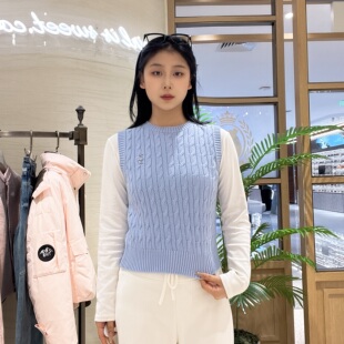 复古绞花圆领毛衣背心TTKN2612C5E 26年春季 TeenieWeenie小熊女装 毛针织衫