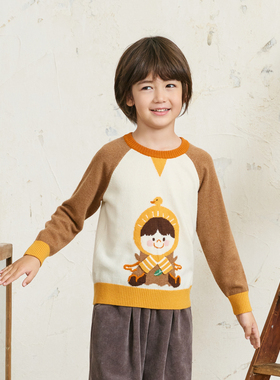 ERDOSKIDS圆领装饰提花儿童套衫K556A0055