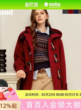 【经典长期主义】Eland衣恋毛呢外套女长袖羊毛大衣2025秋季新款EEJWF4TE01