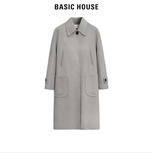 冬装 百家好双面羊绒大衣女高端中长款 宽松羊毛呢外套 House Basic