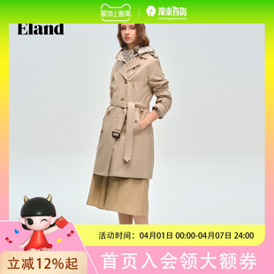 Eland衣恋 休闲 翻领中长款 外套 女时尚
