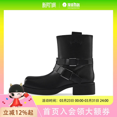 ASH女鞋2025秋冬欣款YANKEE方头切尔西靴户外露营西部靴女短靴AP320L12040