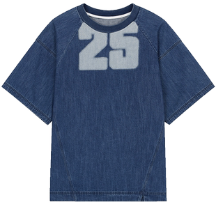 ASH服装ASH女装EDITOR牛仔短袖T恤宽松舒适休闲款AP1E1FA1025