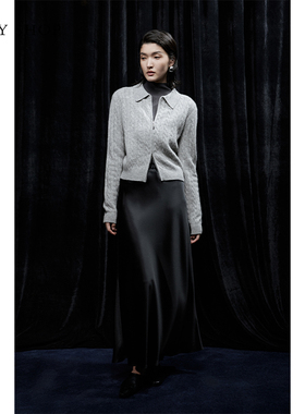 TKY SHOP翻领针织开衫 10H1MA09Q078