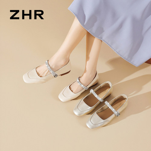 ZHR则则平底软底浅口玛丽珍单鞋2026夏季爆款女鞋AH783