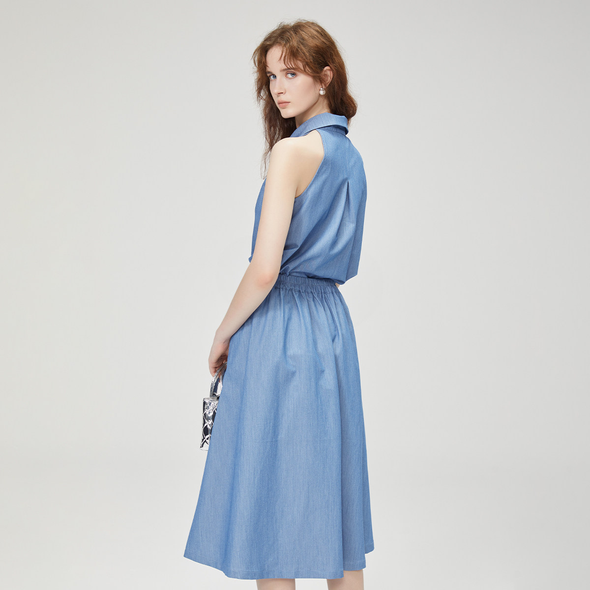 Elanie Riese复古原创衬衫半身裙女士套装夏季两件套高级感职场通勤度假