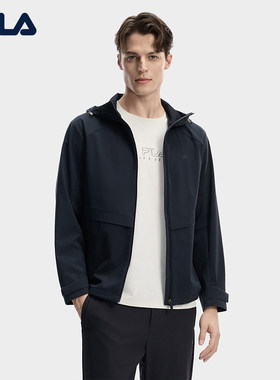 FILA 斐乐官方男士梭织外套2026春新款日常休闲舒适连帽上衣F11M613706F