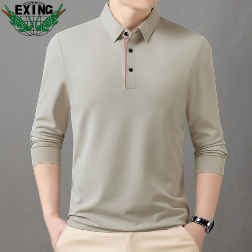 EXING男士春秋翻领POLO衫