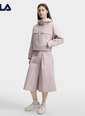 FILA 斐乐官方女士梭织外套2026夏款休闲简约舒适连帽夹克上衣F11W623704F