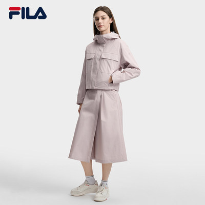 FILA 斐乐官方女士梭织外套2026夏款休闲简约舒适连帽夹克上衣F11W623704F