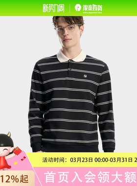 FILA斐乐2026男子休闲运动翻领针织套头衫 F11M618219